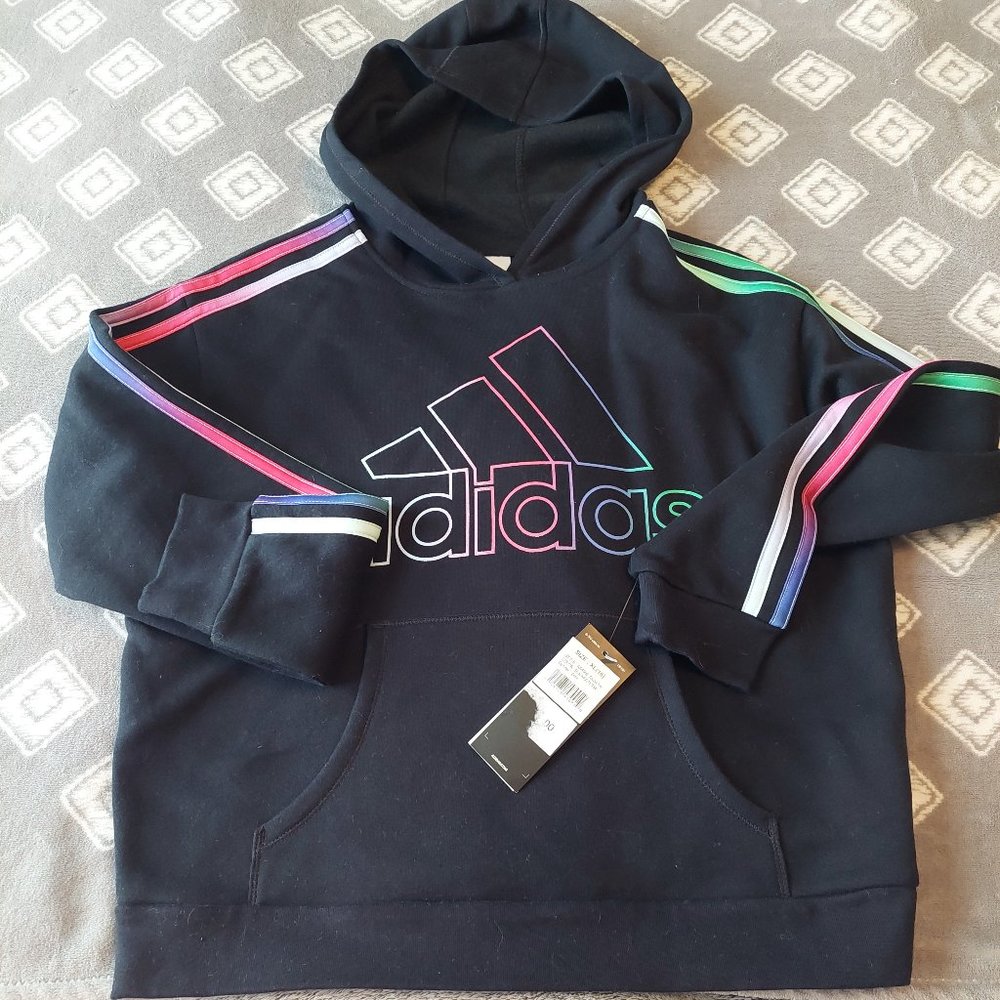 NWT Girls XL black Adidas hoodie